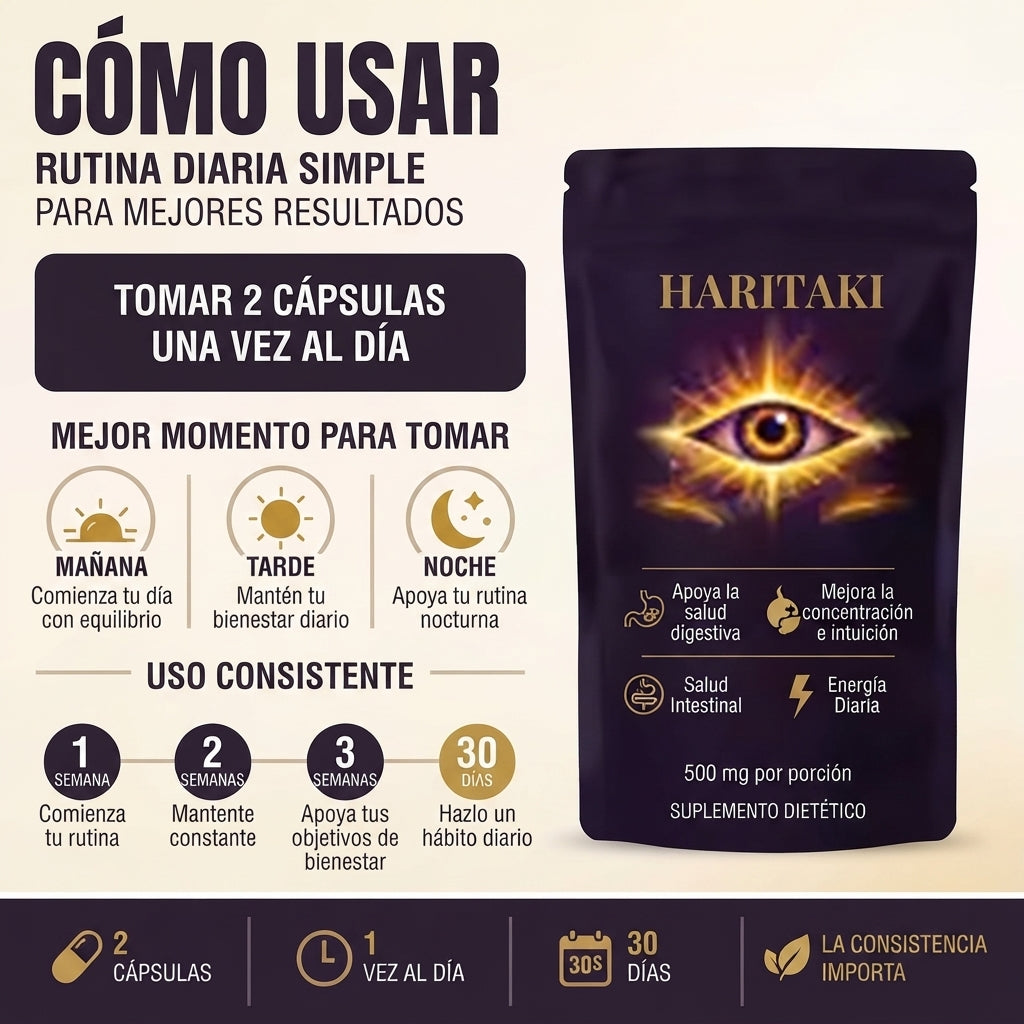 Cápsulas de Haritaki Apoyo al Equilibrio Digestivo y a la Salud Intestinal.