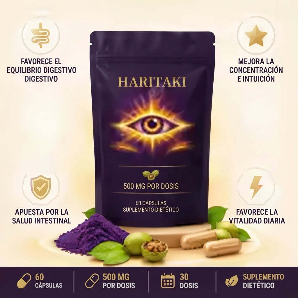 Cápsulas de Haritaki Apoyo al Equilibrio Digestivo y a la Salud Intestinal.