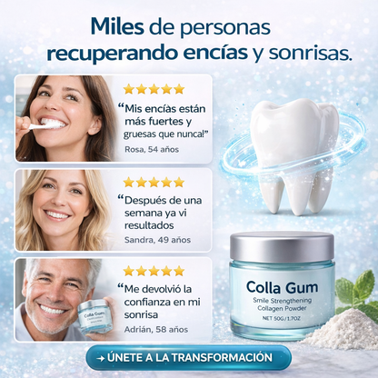 Polvo Dental de Colágeno para Blanquear los Dientes,