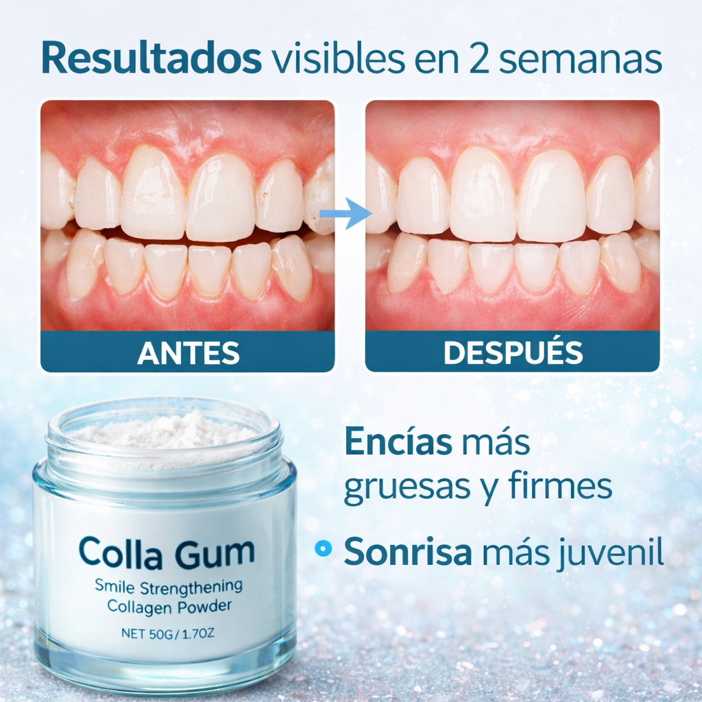 Polvo Dental de Colágeno para Blanquear los Dientes,
